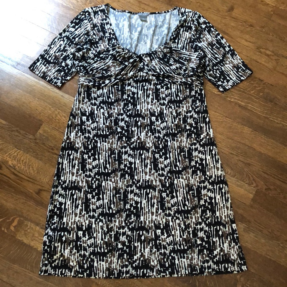 Ann Taylor Jersey Dress Brown Black 12